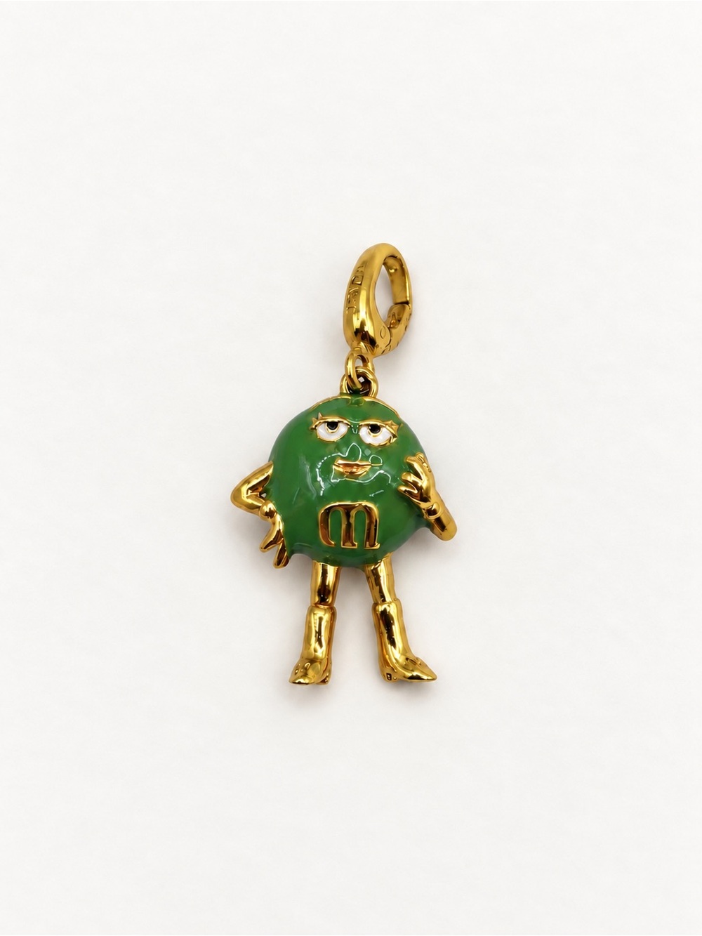 Monet Green M&M’s Charm with Gold-Tone Accents
